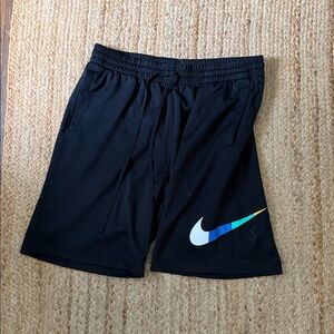 Nike Black Shorts with Colorful Swoosh